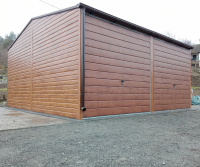 Garaż blaszany 6 x 6 m dwa stanowiska konstrukcja stalowa