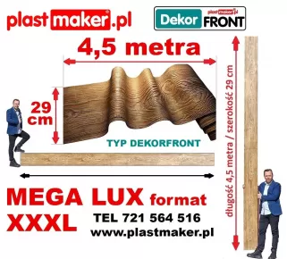 NOWOŚĆ Elastyczna deska dekoracyjna DekorFront MEGA lux FORMAT 4,5 m x 29 cm!