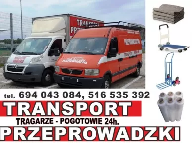 PRZEPROWADZKI TRAGARZE wnoszenie gabarytów Transport cała W-WA+okolice